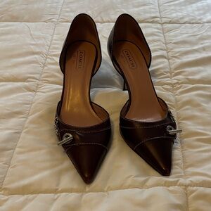 Coach Women's deep burgundy Leather Pointed Heels